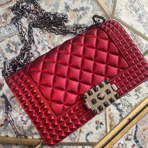 Red velvet medium handbag - Picture 3 of 6